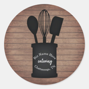 Rustic Crock Restaurant Food Business Caterer Runt Klistermärke