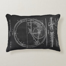 Rustic Cushions Blueprint Bicycle Patent Prydnadskudde