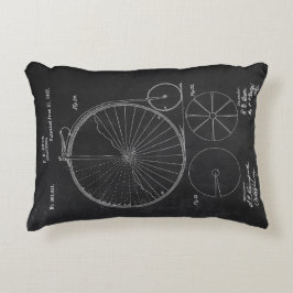 Rustic Cushions Blueprint Penny Farthing Patent Prydnadskudde