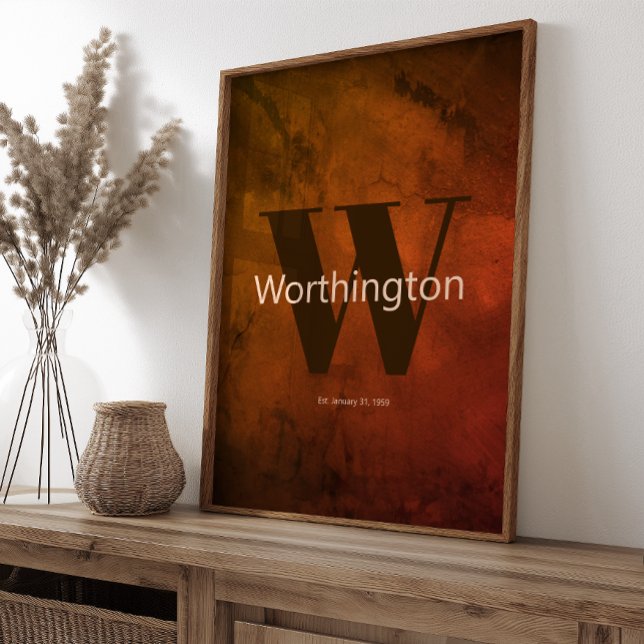 Rustic Custom Last Name Western Farmhouse Poster (Skapare uppladdad)