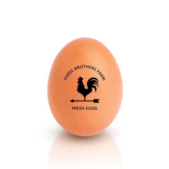 Rustic Custom Name Business Farm Personlig Egg Stämpel (Skapare uppladdad)