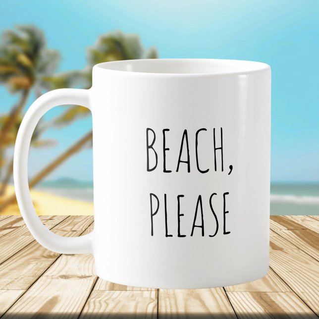 Rustic Cute Beach Pun Jokes Funny Quote Kaffemugg (In situ)