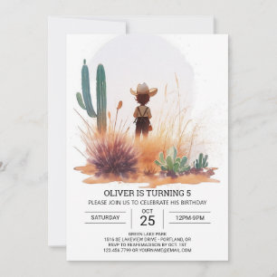 Rustic Cute Cowboy Birthday Inbjudningar