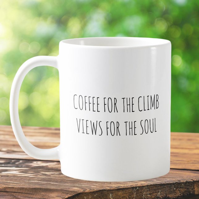 Rustic Cute Hiking Caffeine Pun Jokes Funny Quote Kaffemugg (In situ)