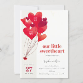 Rustic Cute Red Heart Bubblars Rustic Red Heart Bi Inbjudningar