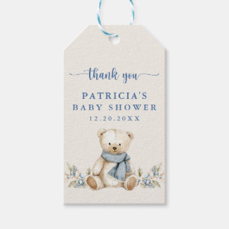 Rustic Cute Teddy Bear Thank You  Presentetikett