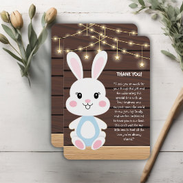 Rustic Cute White Bunny Baby Shower Tack Kort