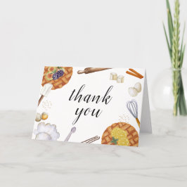 Rustic Cutie Baking Paj Baby Shower Tack Kort