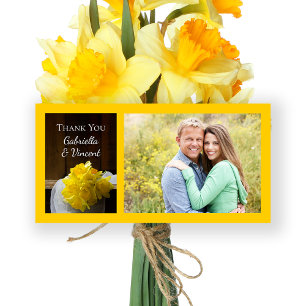 Rustic Daffodils och Barn Wood Bröllop Tack Kort