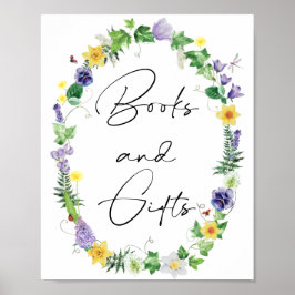 Rustic Daffodils och Wildblommor Bokar och present Poster