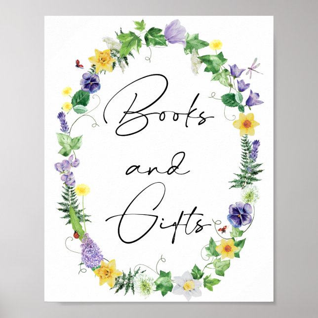 Rustic Daffodils och Wildblommor Bokar och present Poster (Framsidan)