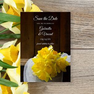 Rustic Daffodils Vår Barn Bröllop spara datum Datumet