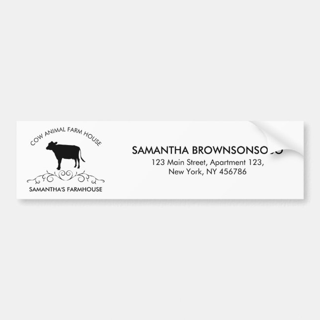 Rustic Dairy Farm Design | Ornate Cow Logo Bildekal (Framsidan)