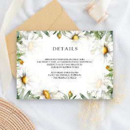 Rustic Daisies Floral Wedding Details Tilläggskort