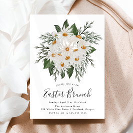 Rustic Daisy Bouquet Påsk Brunch Inbjudningar
