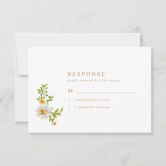 Rustic Daisy Bröllop OSA Kort (Framsida)