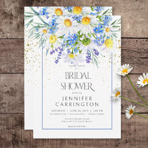Rustic Daisy & Fält Flowers Bouquet Möhippa Inbjudningar