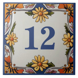 Rustic Daisy Flower Anpassningsbar House Number Si Kakelplatta