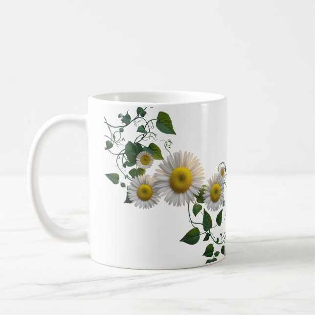 Rustic Daisy Green Ivy Botanical Classic Mug Kaffemugg (Vänster)