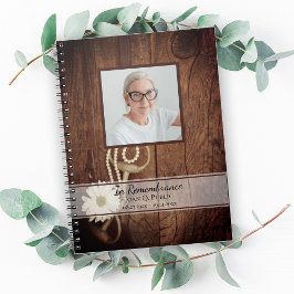Rustic Daisy Horse Bit Funeral Memorial Guest Bok Anteckningsbok