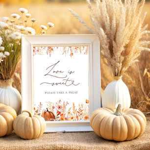 Rustic Dall Pumpkin Kärlek är Sött Ta en Godsaker Poster