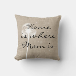 Rustic Dandelion Home är där Mamma är Pillow Kudde