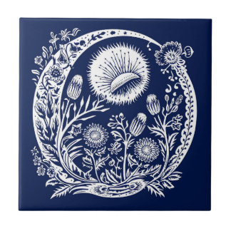 Rustic Dandelion Måne Ceramic Kakelplatta