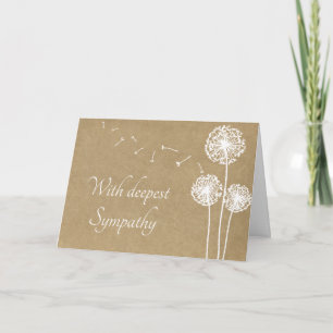 Rustic Dandelion Sympathy Kort