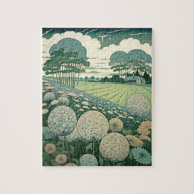 Rustic Dandelion World Japansk Art Pussel (Vertikal)