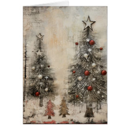 Rustic Decorated Julgranar OBS Kort