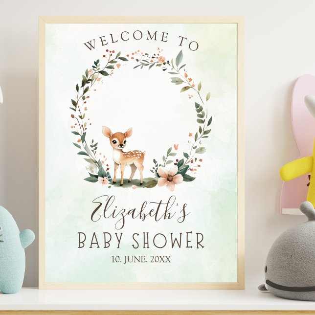 Rustic Deer-Themed Baby Shower Poster (Skapare uppladdad)