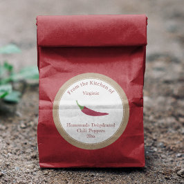 Rustic Dehydrated Chili Peppers Label Sticker Runt Klistermärke