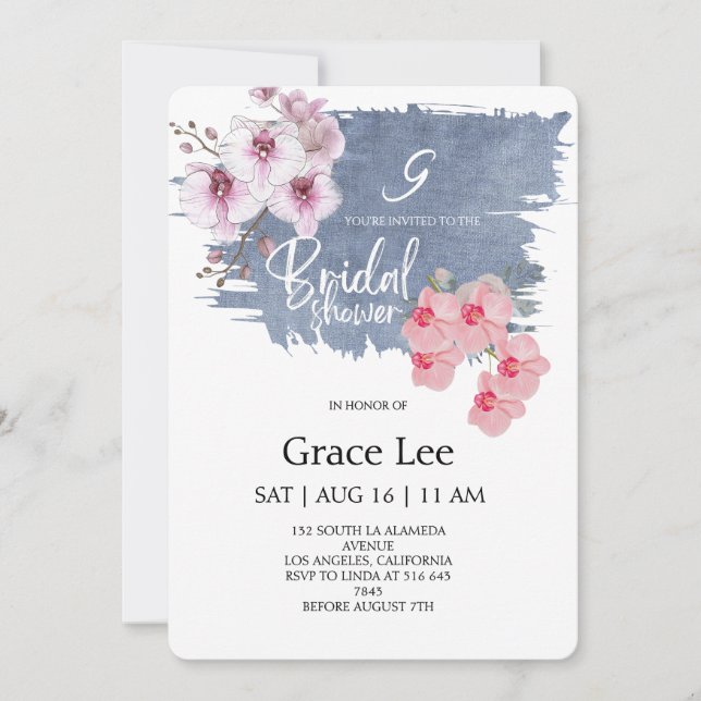 Rustic Denim Bridal Shower Invitation Inbjudningar (Framsida)