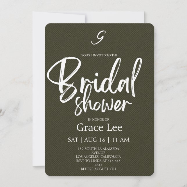 Rustic Denim Bridal Shower Invitation Inbjudningar (Framsida)