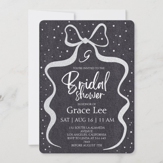 Rustic Denim Bridal Shower Invitation Inbjudningar (Framsida)