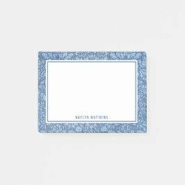 Rustic Denim Damask Jeans Struktur Namn Post-it Block