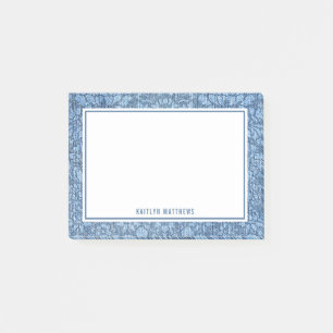 Rustic Denim Damask Jeans Struktur Namn Post-it Block