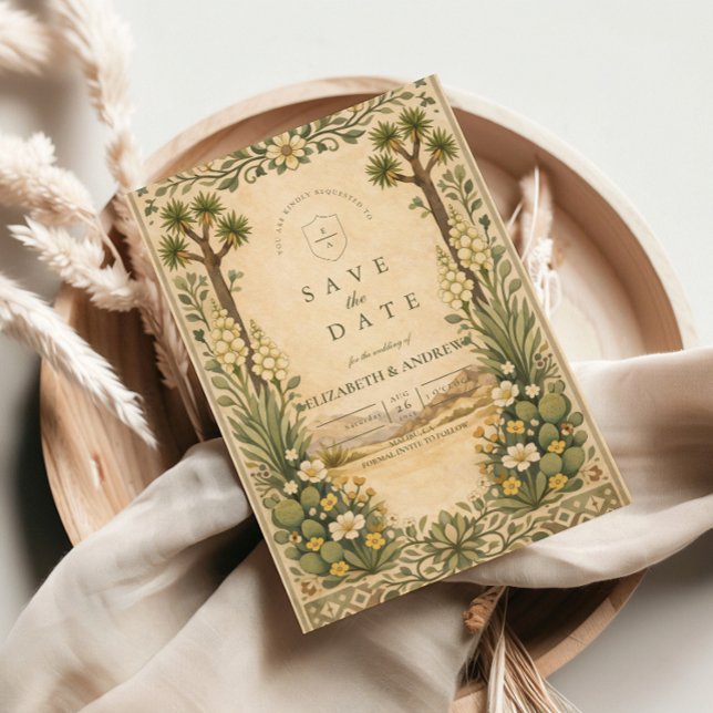 Rustic Desert Botanical Wedding Spara Datumet (Skapare uppladdad)