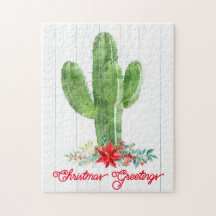 Rustic Desert Cactus Juldag Helgdag