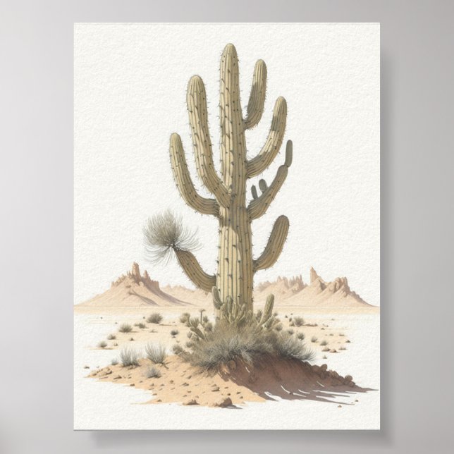 Rustic Desert Cactus Poster (Framsidan)