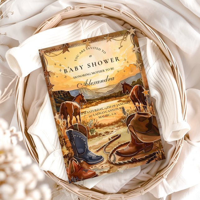 Rustic Desert Rodeo Baby Shower Inbjudningar (Skapare uppladdad)