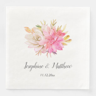 Rustic Desert Succulents Bröllop Napkins Pappersservett