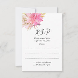 Rustic Desert Succulents Bröllop-svarskort OSA Kort