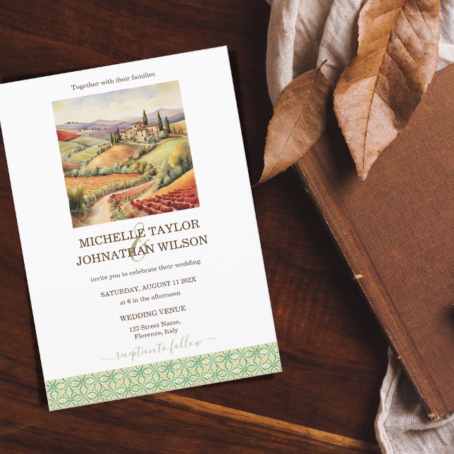Rustic Destination Wedding Italien Tuscany Florenc Inbjudningar (Skapare uppladdad)