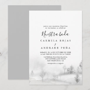 Rustic Destination Winter Mountain Nuestra Boda Inbjudningar