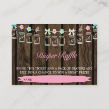 Rustic, det är en flicka Mason Burk Diaper Raffle