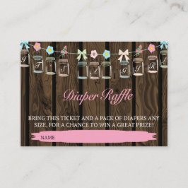 Rustic, det är en flicka Mason Burk Diaper Raffle  Tilläggskort
