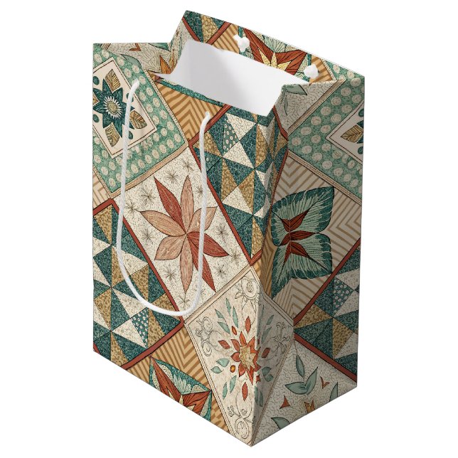 Rustic Diamond Patchwork Mönster - Geometric (Framsidan Vinklad)