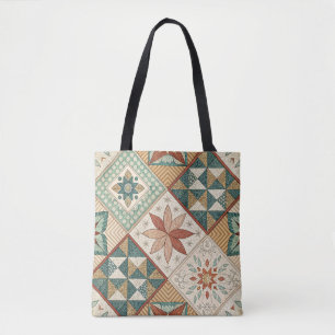 Rustic Diamond Patchwork Mönster - Geometric Tygkasse