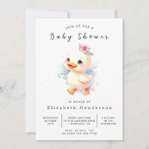 Rustic Digital Anka Baby Shower Inbjudningar